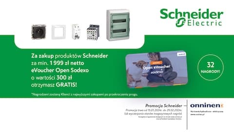 Promocja Schneider Electric - eVoucher Open Sodexo o wartości 300 zł gratis!