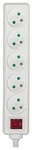 Extension cord with switch, 5 sockets, white