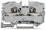 Złączka 2-przewodowa przelotowa 10 mm do zastosowań Ex e II opis z boku i na środku na szynę TS 35 x 15 i 35 x 7,5 Push-in CAGE CLAMP 10,00 mm szara