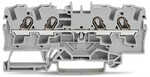 Złączka 4-przewodowa przelotowa 4 mm do zastosowań Ex e II opis z boku i na środku na szynę TS 35 x 15 i 35 x 7,5 Push-in CAGE CLAMP 4,00 mm szara