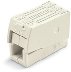 Morsetto a 2 conduttori per illuminazione, pulsanti: lato apparecchio di illuminazione, lato apparecchio: per tutti i tipi di cavi, lato impianto: per cavi unipolari, serie 224, max 2,5 mm, temperatura ambiente max 60 °C, 2,50 mm, bianco.