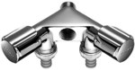 Zawór podwójny pb Comfort 1/2" z dwoma przyłączami wezy elastycznych,BSZ,chrom