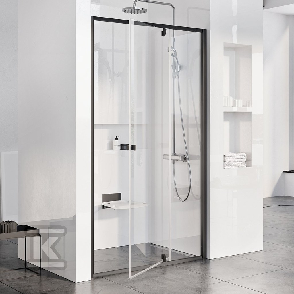 Black Transparent shower door PDOP2-120 - 03GG0300Z1