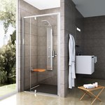 Two-element pivot shower door PDOP2-120 gloss + transparent glass