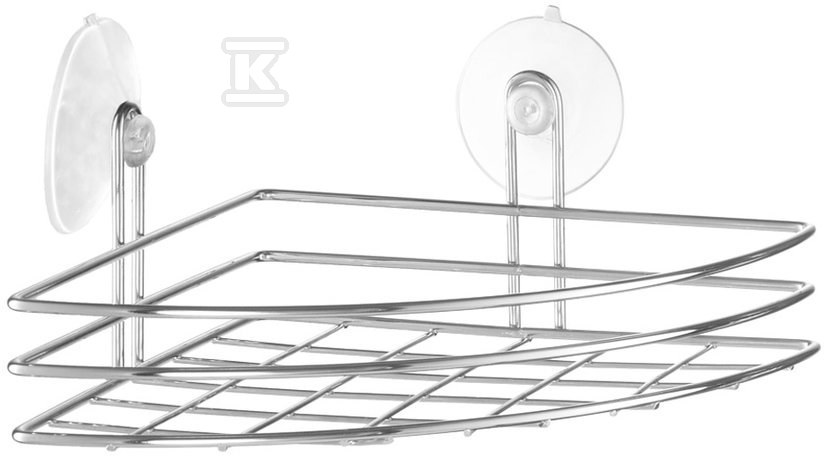 Półka łazienkowa narożna Bisk Niagara pojedyncza chrom 04117