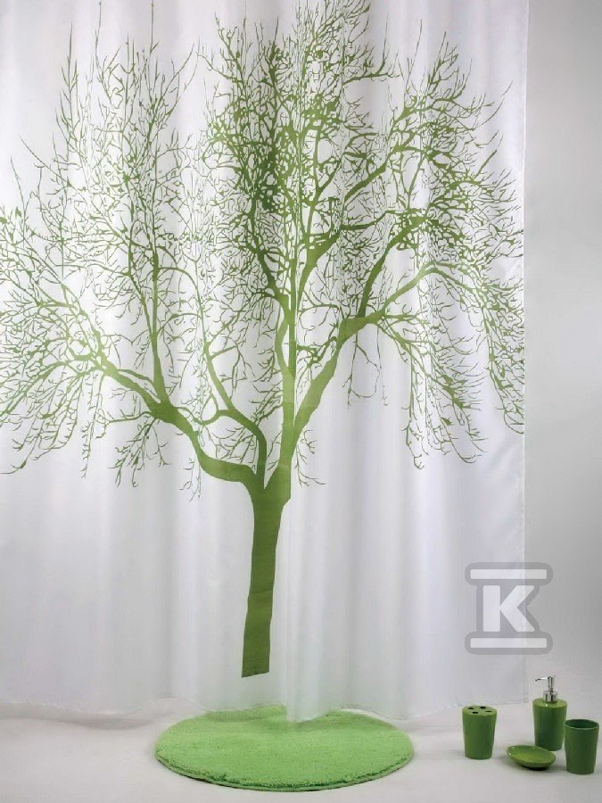 Zasłonka TXT Tree zielony - 04439