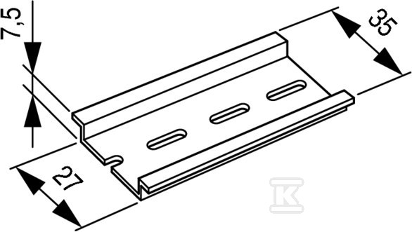 Szerelősín 35x7, 5mm TS35X7,5 - 053030