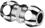 З'єднувач подвійний прямий 3/8"x3/8", 8 мм, хром, 2 затискача