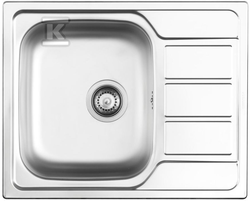 ATHENA sink 62x50 cm 1B 1D smooth steel - 100187601