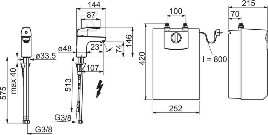 Bateria umywalkowa Oras Safira, do - 1003F