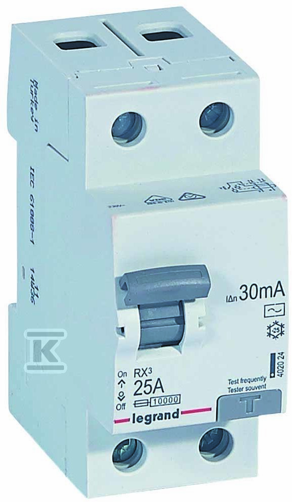 Wyłącznik różnicowoprądowy RX3 2P 25A - 402024