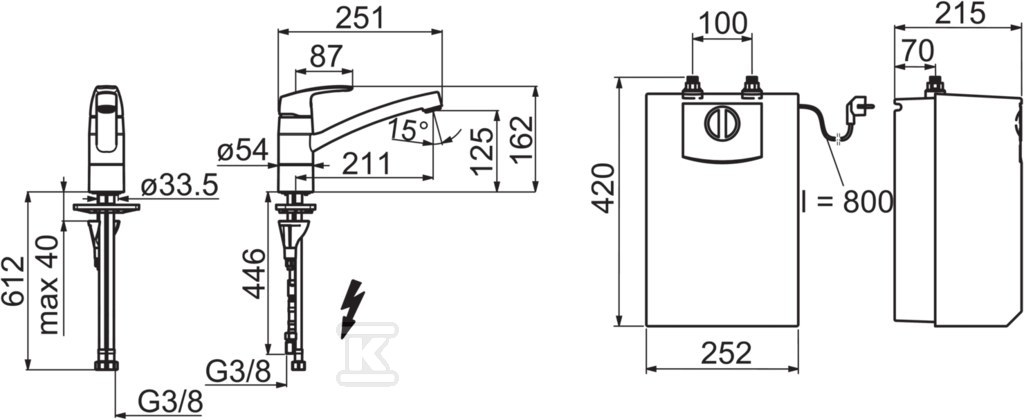 Bateria zlewozmywakowa Oras Safira, do - 1023F