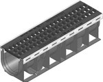 RECYFIX PLUS X 100, type 0105 channel, with a GUGI cast iron mesh grating, MW 15/25, class D 400