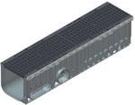 RECYFIX PLUS X 200, type 020 channel, with a GUGI cast iron mesh grating, MW 15/25, class D 400