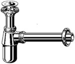 Flaschensiphon 5/4"x5/4" Messing / Chrom