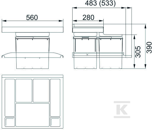 Sortownik Trolley Vario 60 - 134.0066.057