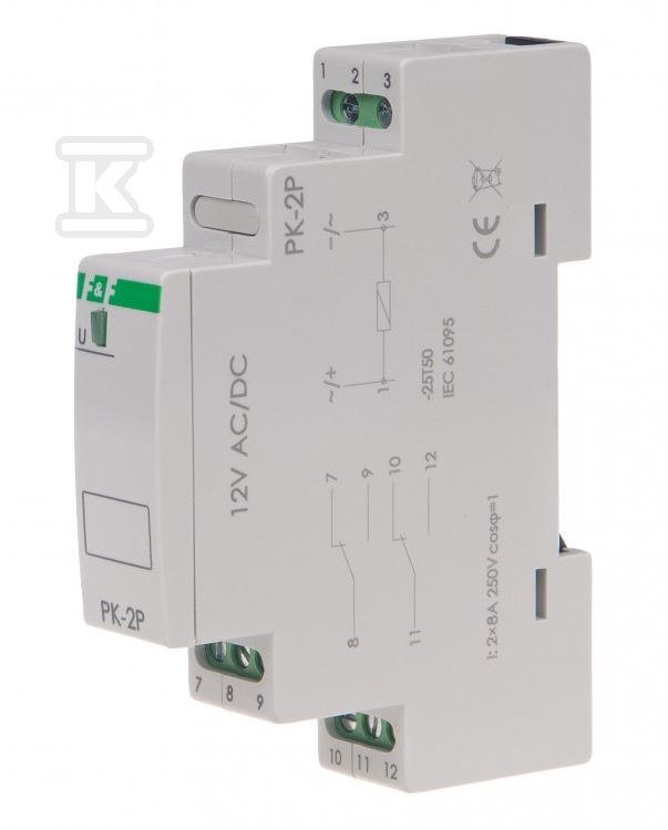 Releu electromagnetic PK-2P 12V AC/DC, - PK-2P-12V