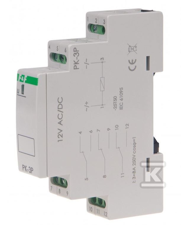 Реле електромагнітне ПК-3П 12В AC/DC, - PK-3P-12V