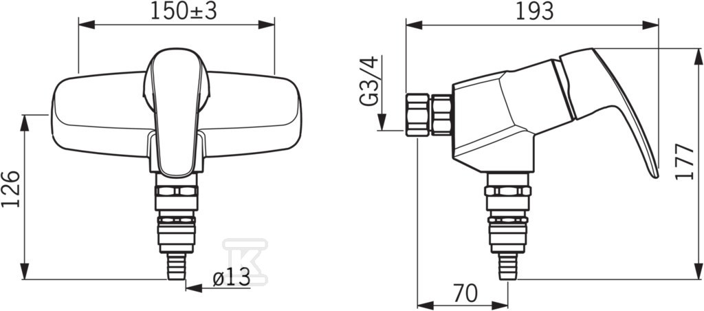 Bateria zlewozmywakowa Oras Safira, z - 1056