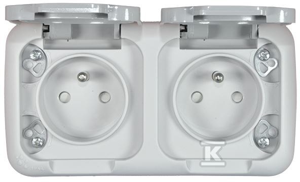 Double horizontal socket with earthing - 90555585