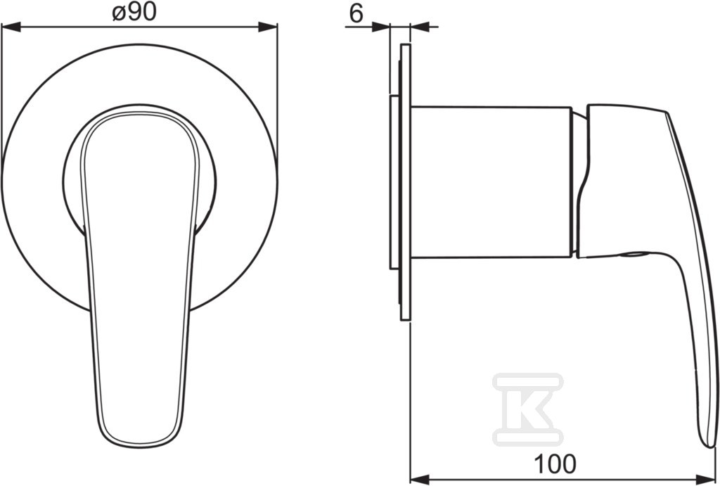 Oras Safira, Cover part for shower - 1065C