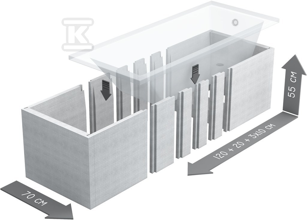 Universal support for rectangular - 1.028/W