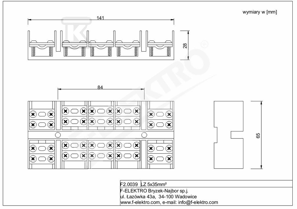 Terminal strip LZ 5X35 mm2 - - F2.0039