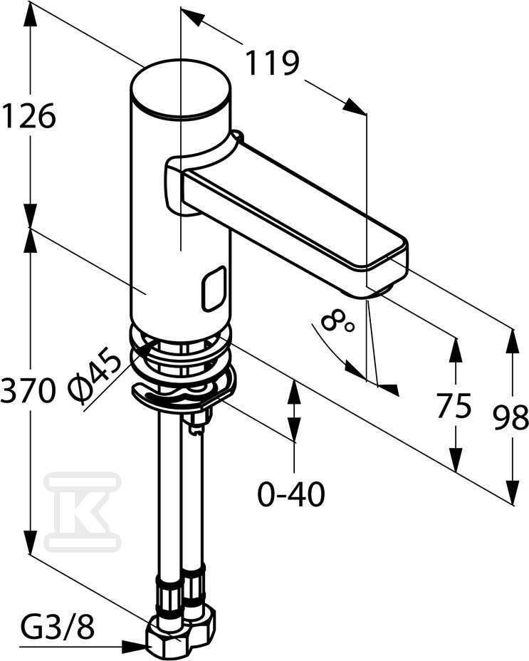 Bateria umywalkowa Kludi Zenta E - 3810005