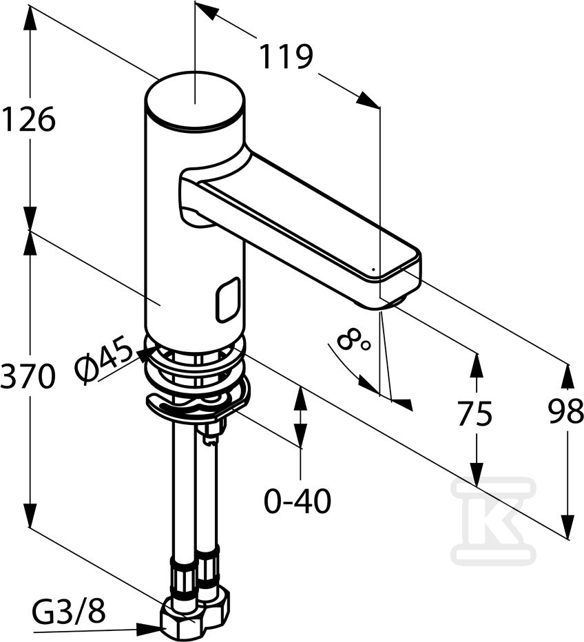 Bateria umywalkowa Kludi Zenta E - 3810205