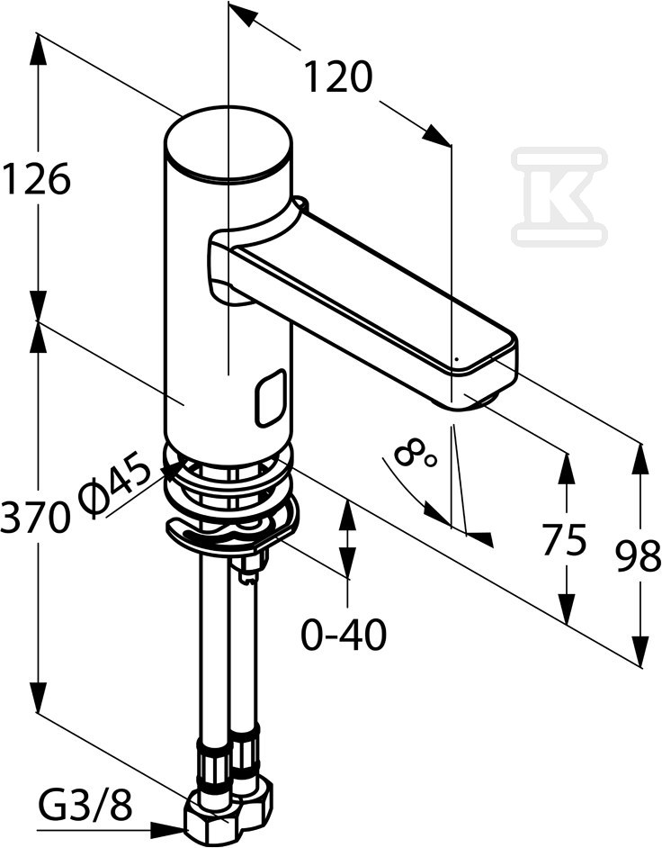 Bateria umywalkowa Kludi Zenta E - 3820005