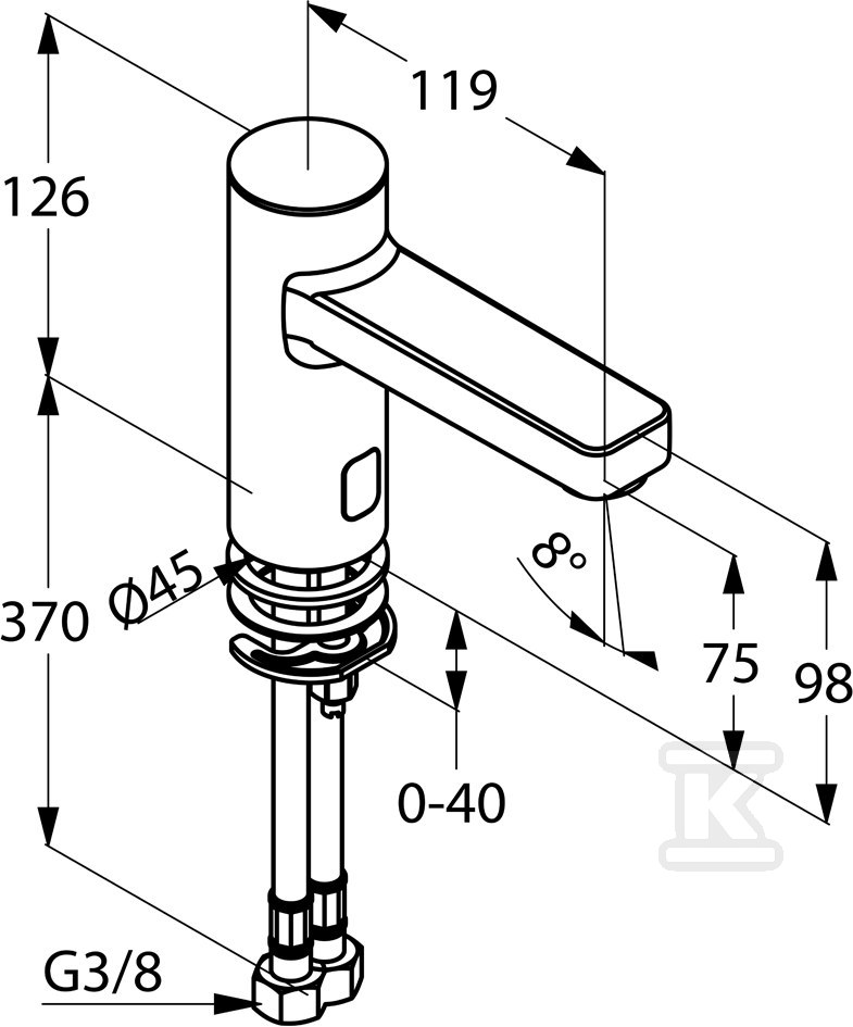 Bateria umywalkowa Kludi Zenta E - 3820205