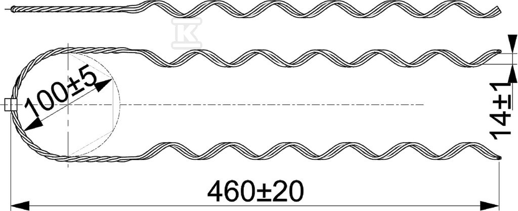 Mâner răsucit împletit PAS 70-95 mm - SO115.9585