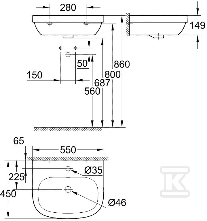 GROHE Ceramics washbasin 55 cm - 39336000