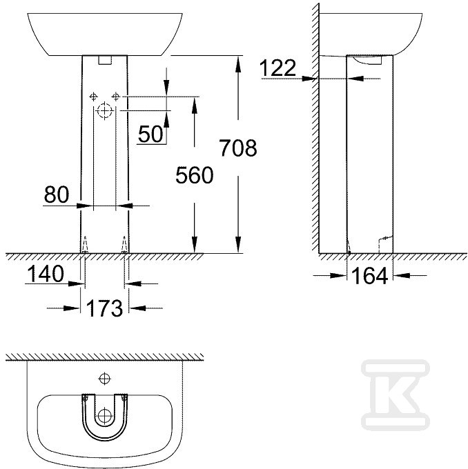 BAU Pedestal for washbasins - 39425000