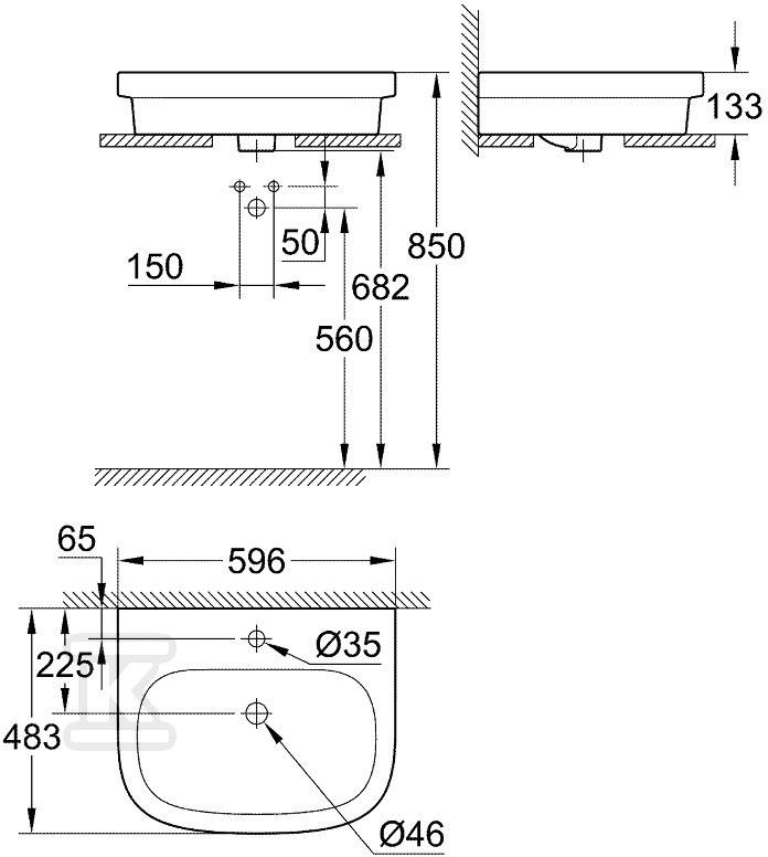 GROHE Ceramics countertop washbasin 60 - 39337000