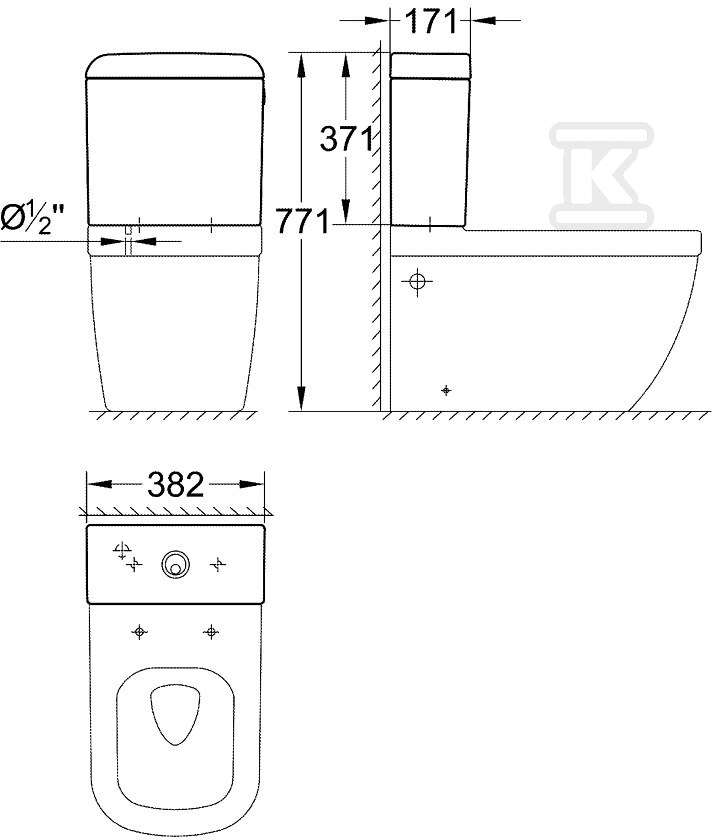 Připojení vody k nádrži WC Grohe - 39332000