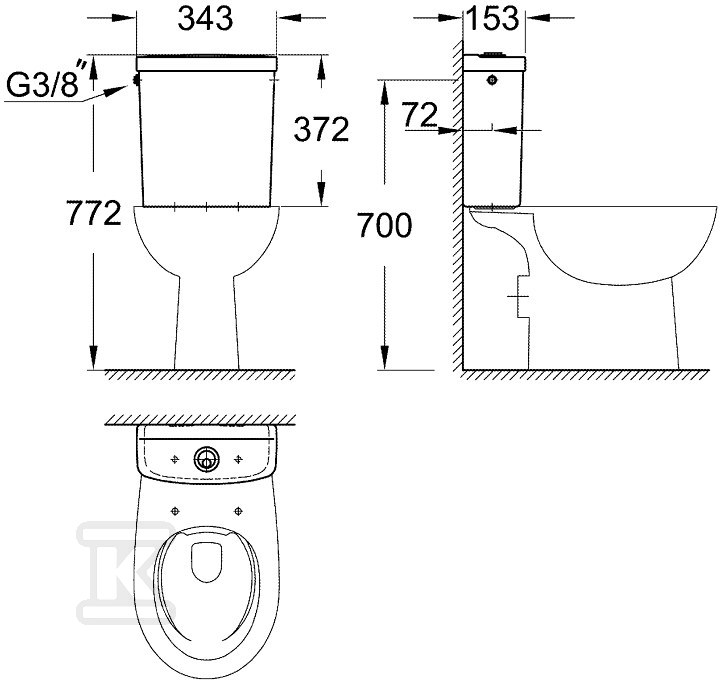 BAU WC cistern - 39437000