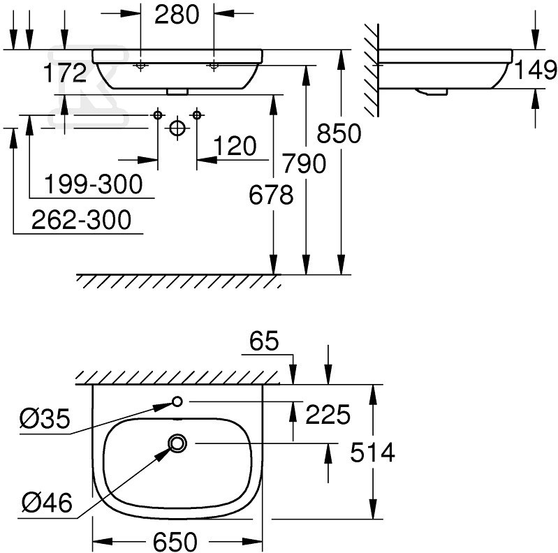 GROHE CERAMICS Wall-mounted 65 cm - 39323000