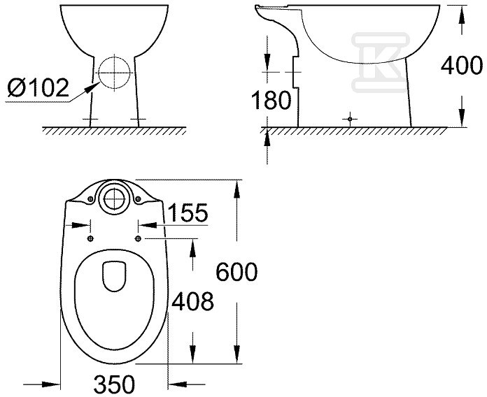 Miska WC stojąca kompaktowa Bau - 39428000