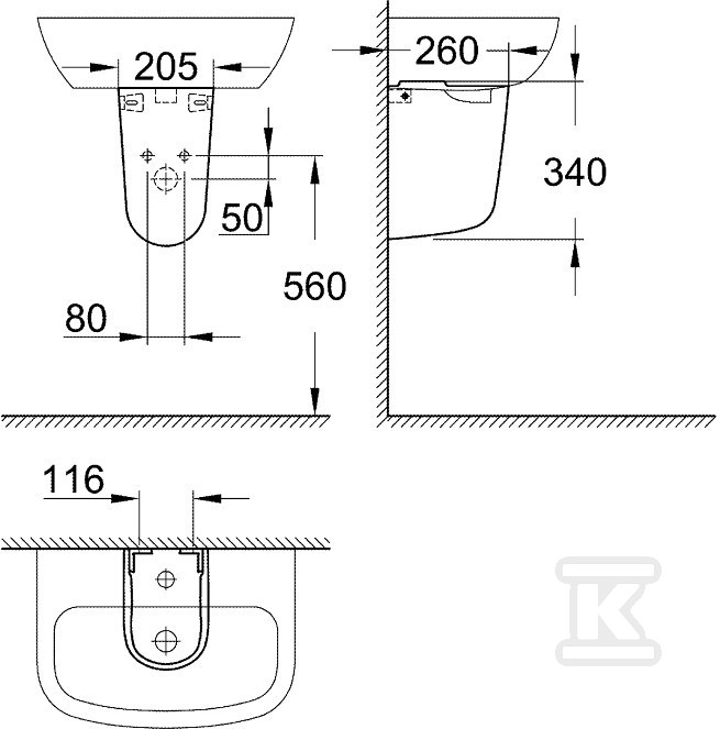 Półpostument do umywalki Bau - 39426000