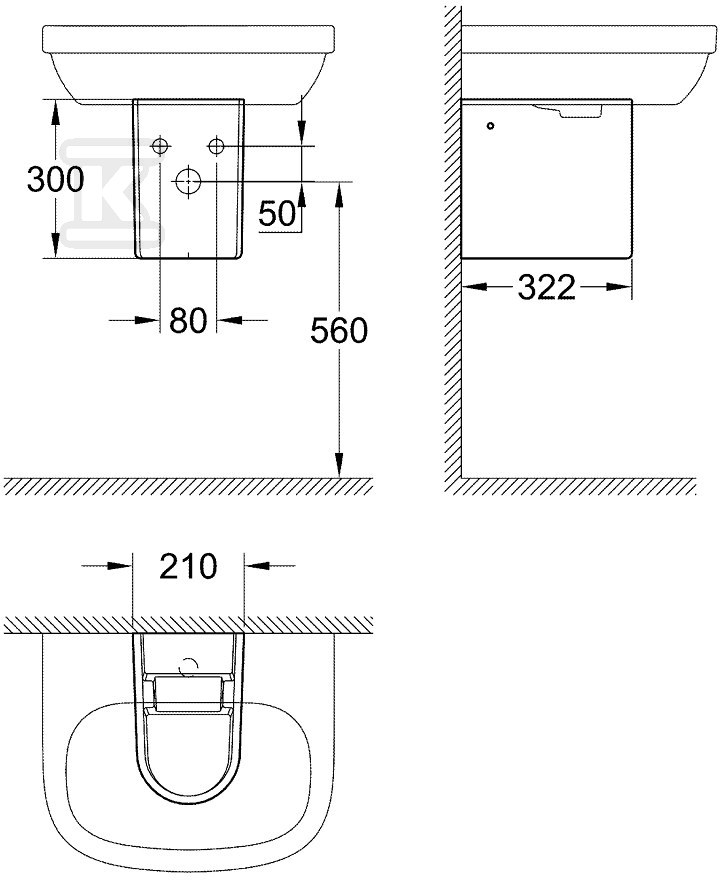 EURO CERAMIC Half-pedestal for the - 39201000