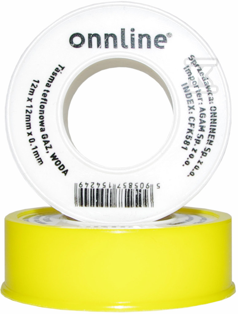 Online-Teflonband 12 m x 12 mm x 0,1 mm GAS, WASSER