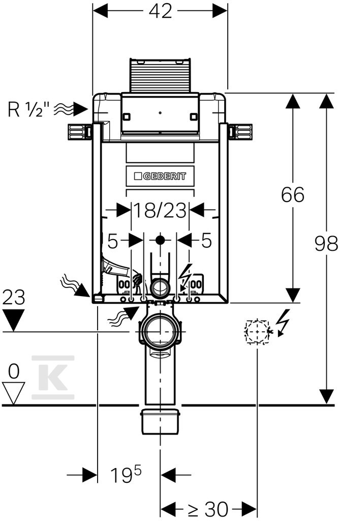 Kombifix rám pro WC Omega 12 cm, H98 - 110.010.00.1