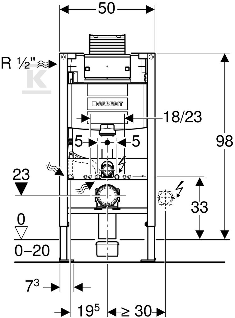 Geberit Duofix assembly element for WC, - 111.030.00.1