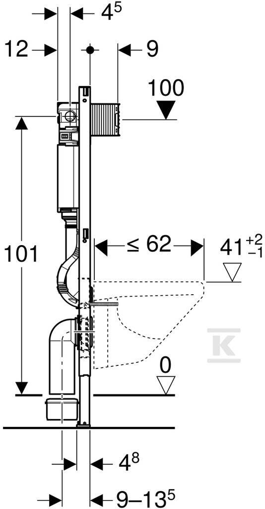 Duofix rögzítőelem WC-hez, Omega 12cm, - 111.060.00.1