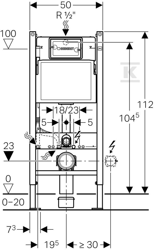 Geberit DuofixBasic mounting element - 111.153.00.1