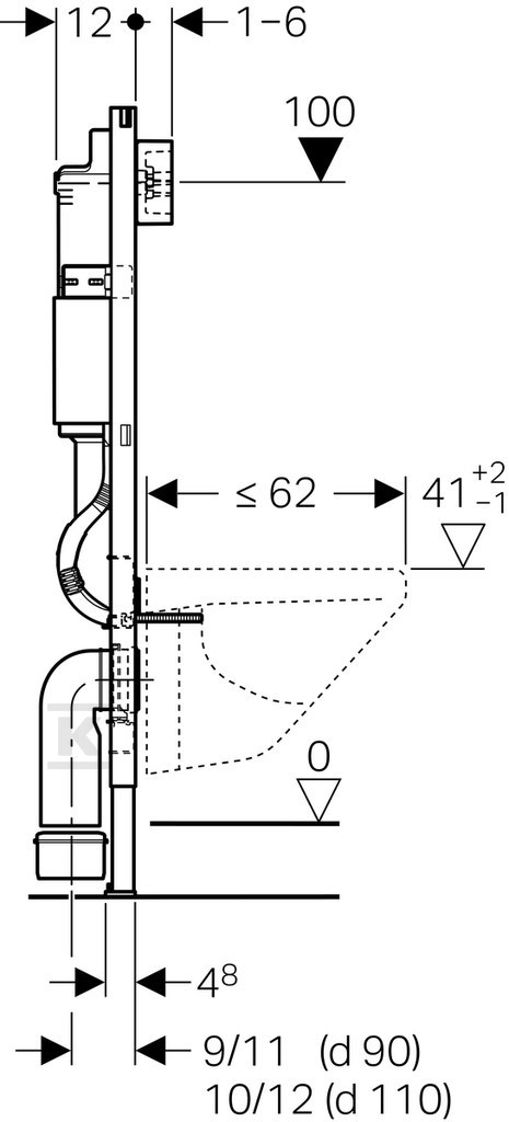 Geberit DuofixBasic mounting element - 111.153.00.1