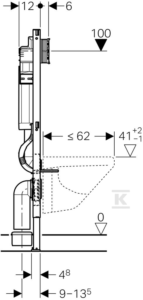 Geberit Duofix mounting element for WC, - 111.320.00.5