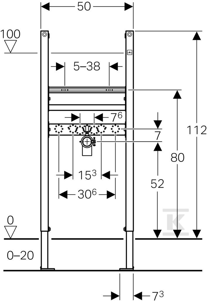 Cadru Duofix Basic pentru lavoar, H112 - 111.471.00.1