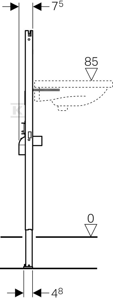 Cadru Duofix Basic pentru lavoar, H112 - 111.471.00.1